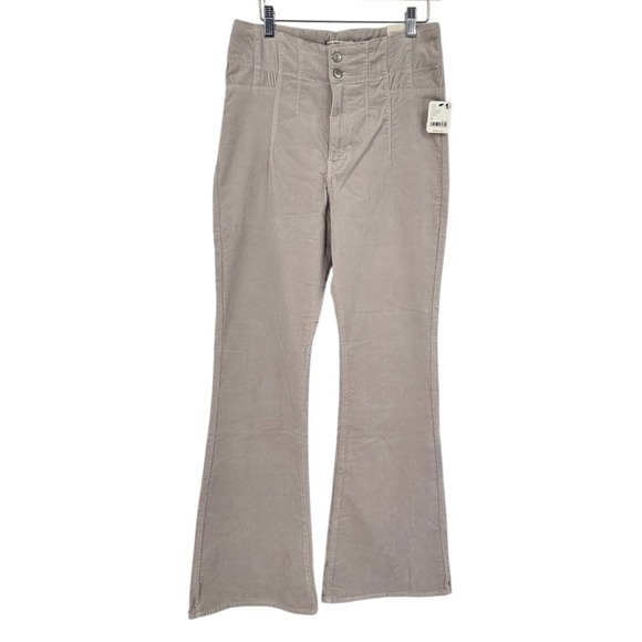 New We The Free Corduroy Flare Pants Jayde Cord Mushroom Size 32‎ NWT - Picture 1 of 13